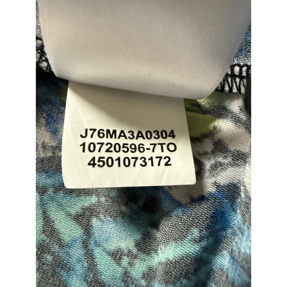 Black Label by Evan Picone Top Large Cowl Neck Sleeveless Blouse Blue Green - Picture 5 of 6